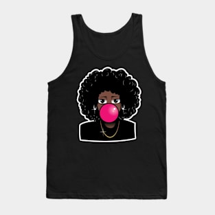 Big Curly Afro Natural Hair Black Woman Tank Top